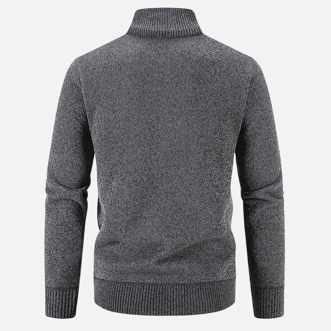 Daren – Męski sweter z zamkiem i wysokim kołnierzem