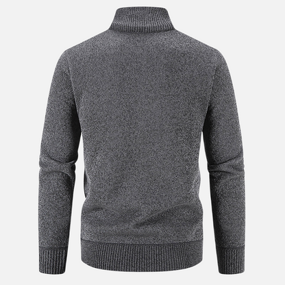Daren – Męski sweter z zamkiem i wysokim kołnierzem